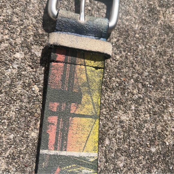 Vintage NYC Leather Belt with Silver Hardware Size: L - Picture 4 of 11